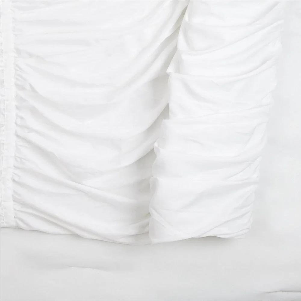 MODERN HEIRLOOM NWT ruched comforter set -white -twin